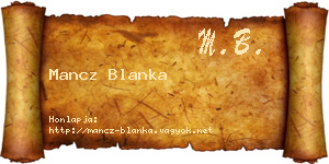 Mancz Blanka névjegykártya